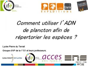 Comment utiliser lADN de plancton afin de rpertorier