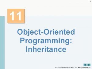 1 11 ObjectOriented Programming Inheritance 2009 Pearson Education