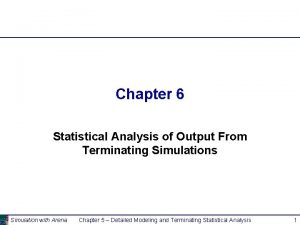 Chapter 6 Statistical Analysis of Output From Terminating