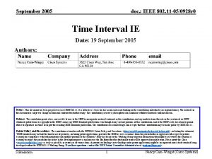 September 2005 doc IEEE 802 11 050928 r