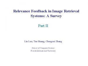 Relevance Feedback in Image Retrieval Systems A Survey