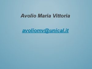 Avolio Maria Vittoria avoliomvunical it PROGRAMMARE IN C