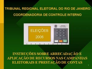 TRIBUNAL REGIONAL ELEITORAL DO RIO DE JANEIRO COORDENADORIA