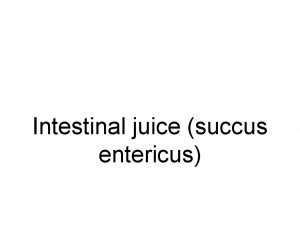 Intestinal juice succus entericus A mixture of secretions