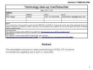 omniran17 0093 00 CF 00 Terminology cleanup UserSubscriber