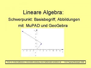 Lineare Algebra Schwerpunkt Basisbegriff Abbildungen mit Mu PAD