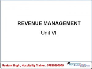 Revenue management formulas