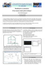 Modlisation et simulation dune maison solaire photovoltaque OULHADJ
