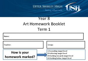 Year 8 Art Homework Booklet Term 1 Name