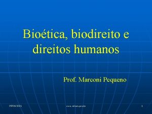 Biotica biodireito e direitos humanos Prof Marconi Pequeno