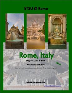 ETSU Rome Italy May 19 June 9 2019