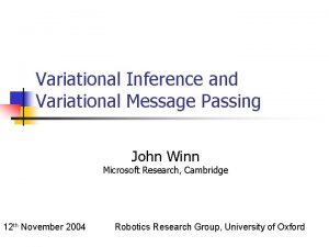 Variational message passing