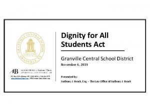 Dignity for All Students Act Granville Central School