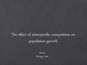 The effect of interspecific competition on population growth