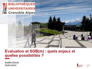 Evaluation et SGBm quels enjeux et quelles possibilits