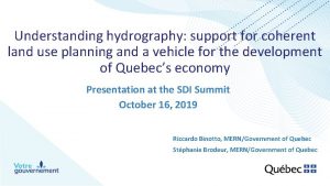 Understanding hydrography support for coherent land use planning