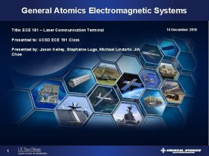 General Atomics Electromagnetic Systems Title ECE 191 Laser