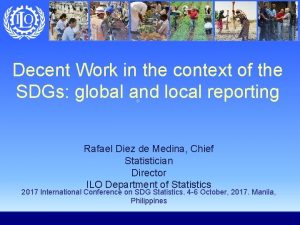 Decent Work in the context of the SDGs