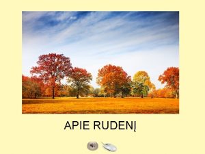 APIE RUDEN Grausis auksinis ruduo tai daugybs romantik