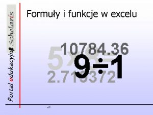 Portal edukacyjny Formuy i funkcje w excelu A