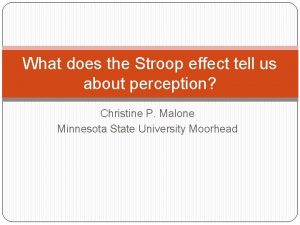 What does the Stroop effect tell us about