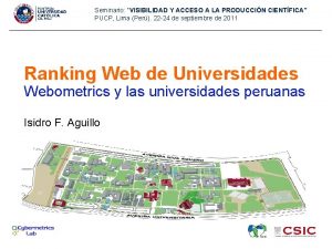 Seminario VISIBILIDAD Y ACCESO A LA PRODUCCIN CIENTFICA