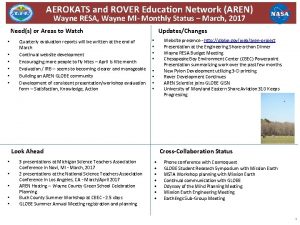AEROKATS and ROVER Education Network AREN Wayne RESA