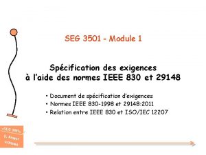 SEG 3501 Module 1 Spcification des exigences laide