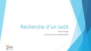 Recherche dun outil Point dtape Exercice sur les