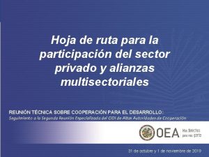 Hoja de ruta para la participacin del sector