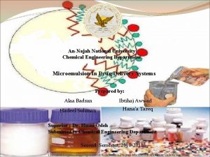 AnNajah National University Chemical Engineering Department Microemulsion In