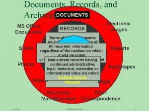 Documents Records and Archives DOCUMENTS MS Office Documents