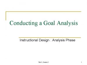 Goal analysis instructional design