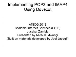 Implementing POP 3 and IMAP 4 Using Dovecot