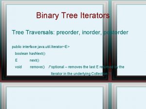Inorder iterator