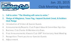 Builders club pledge