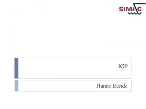 IP Hanne Bonde The freight market Freight contracts