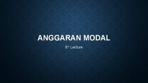 Anggaran perubahan modal