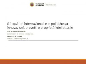 Gli squilibri internazionali e le politiche su innovazioni