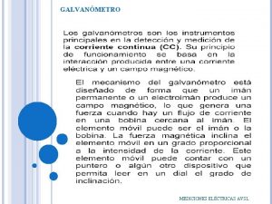 GALVANMETRO MEDICIONES ELCTRICAS AVSL GALVANMETRO DARSONVAL FUNCIONAMIENTO DEL