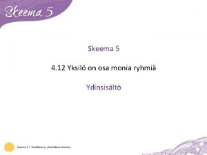 Skeema 5 4 12 Yksil on osa monia