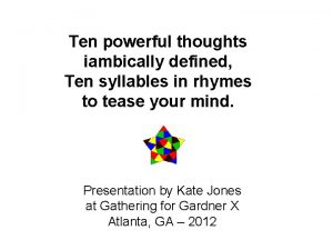 Thoughts syllables