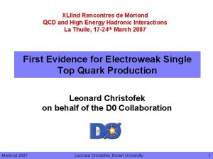 XLIInd Rencontres de Moriond QCD and High Energy