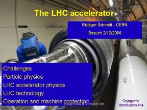 The LHC accelerator Rdiger Schmidt CERN Besuch 2122006