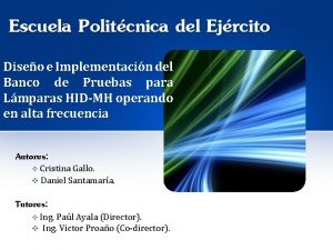 Escuela Politcnica del Ejrcito Diseo e Implementacin del