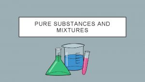 PURE SUBSTANCES AND MIXTURES MATTER Matter is anything