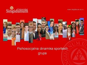 www singidunum ac rs Psihosocijalna dinamika sportskih grupa