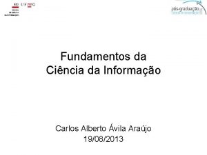 Fundamentos da Cincia da Informao Carlos Alberto vila