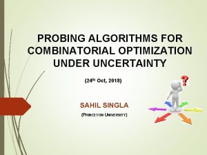 PROBING ALGORITHMS FOR COMBINATORIAL OPTIMIZATION UNDER UNCERTAINTY 24