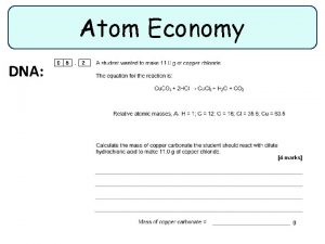 Atom economy formula Atom economy formula